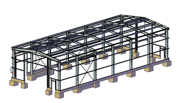 3D Konstruktion Werkhalle 1